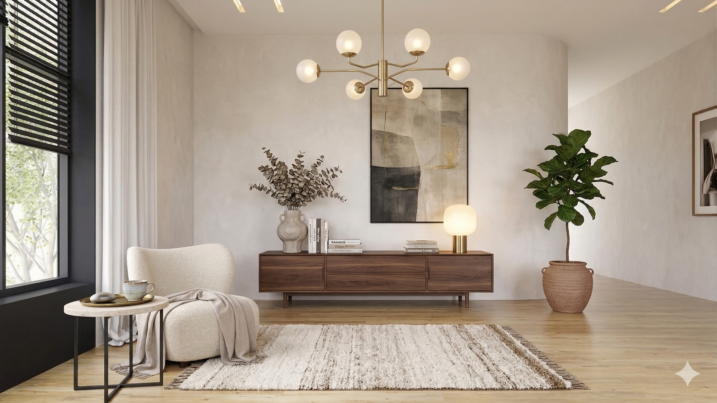 Wnętrze po wirtualnym stagingu AI